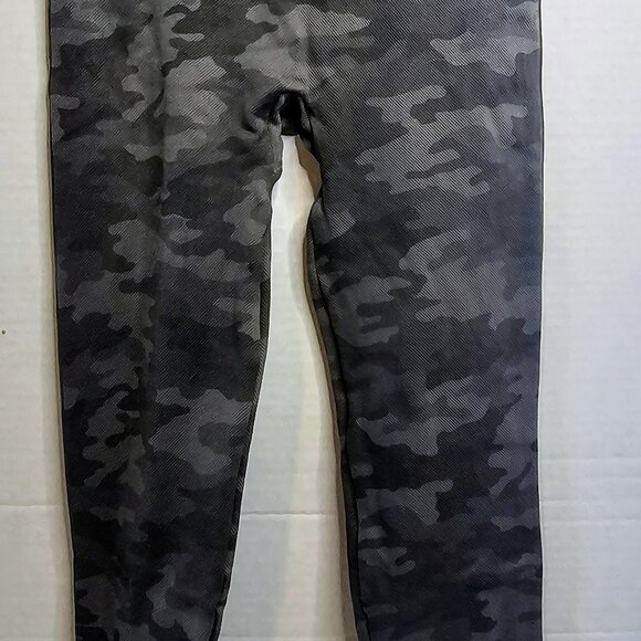 2 PAIR! SPANX CAMO "LOOK AT ME NOW" LEGGINGS SZ SM GREY-ANKLE GREEN-FULL - Picture 2 of 9